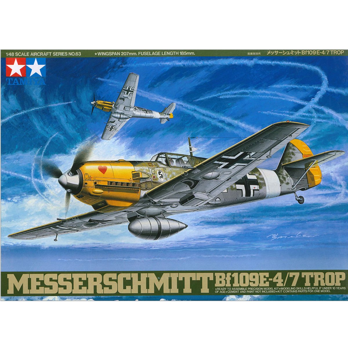 Tamiya Messerschmitt BF 109 - 4/7 Trop Plastic Kit - 1:48 Scale - Phillips Hobbies