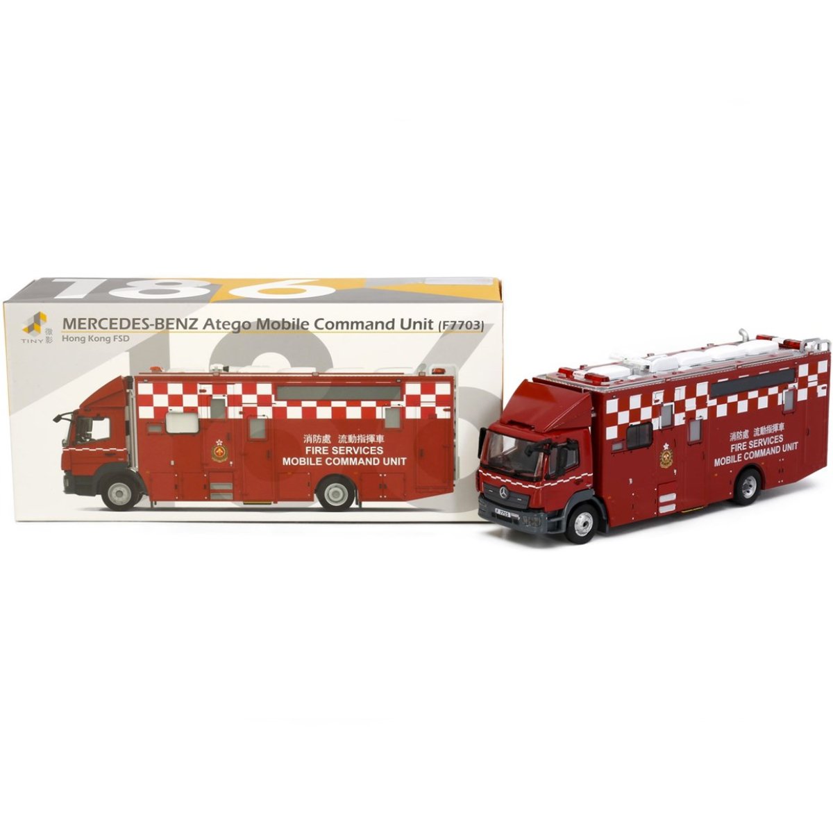 Tiny Models Mercedes-Benz Atego Fire Services Mobile Command Unit F7703 (1:76 Scale) - Phillips Hobbies