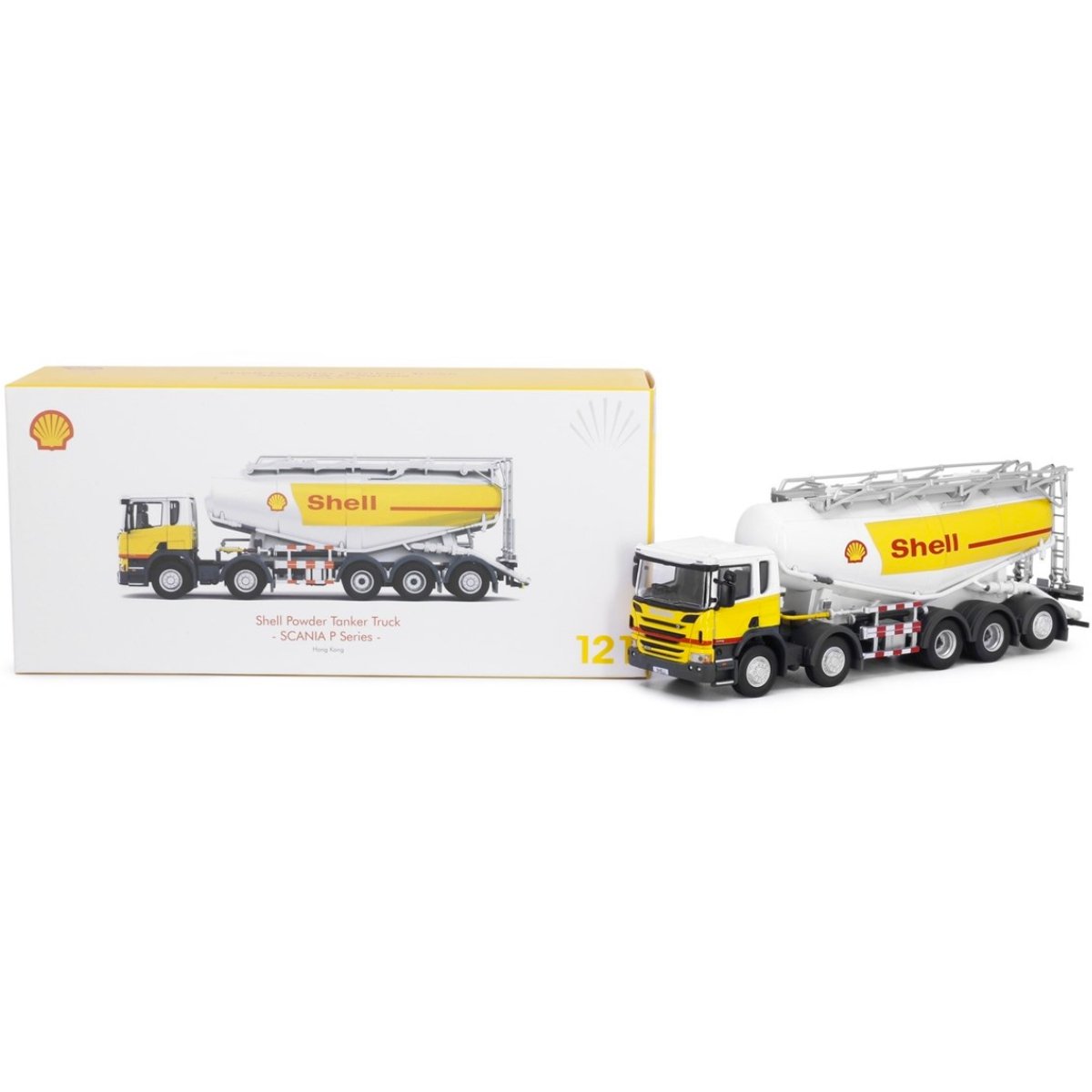 Tiny Models Scania P-Series Shell Powder Tanker Truck (1:76 Scale) - Phillips Hobbies