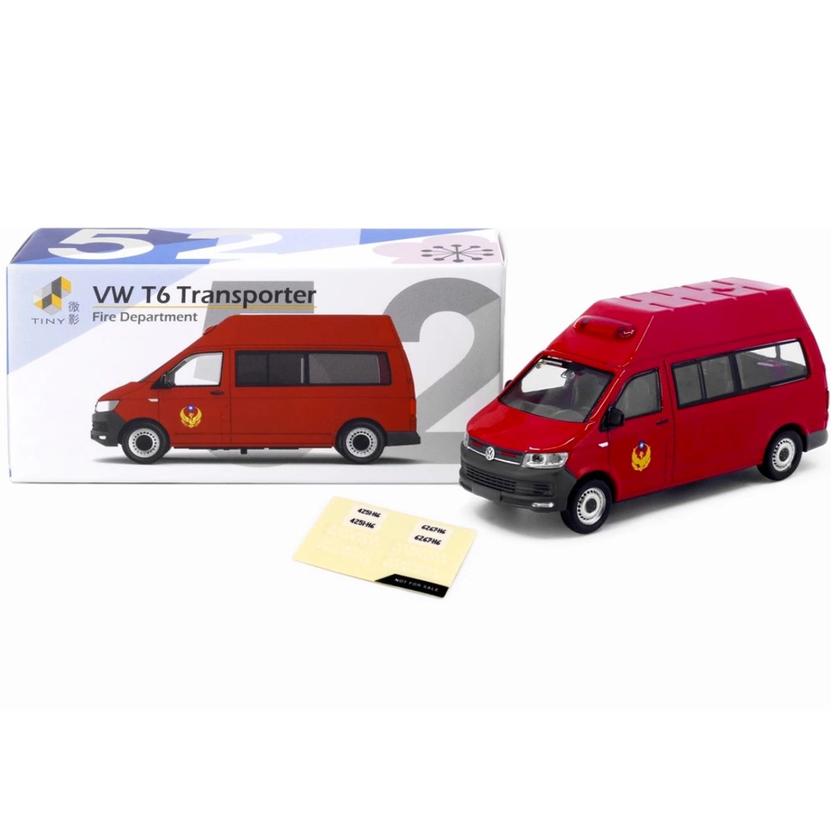 Tiny Models Volkswagen T6 Transporter High Roof Taiwan Fire Department (1:64 Scale) - Phillips Hobbies