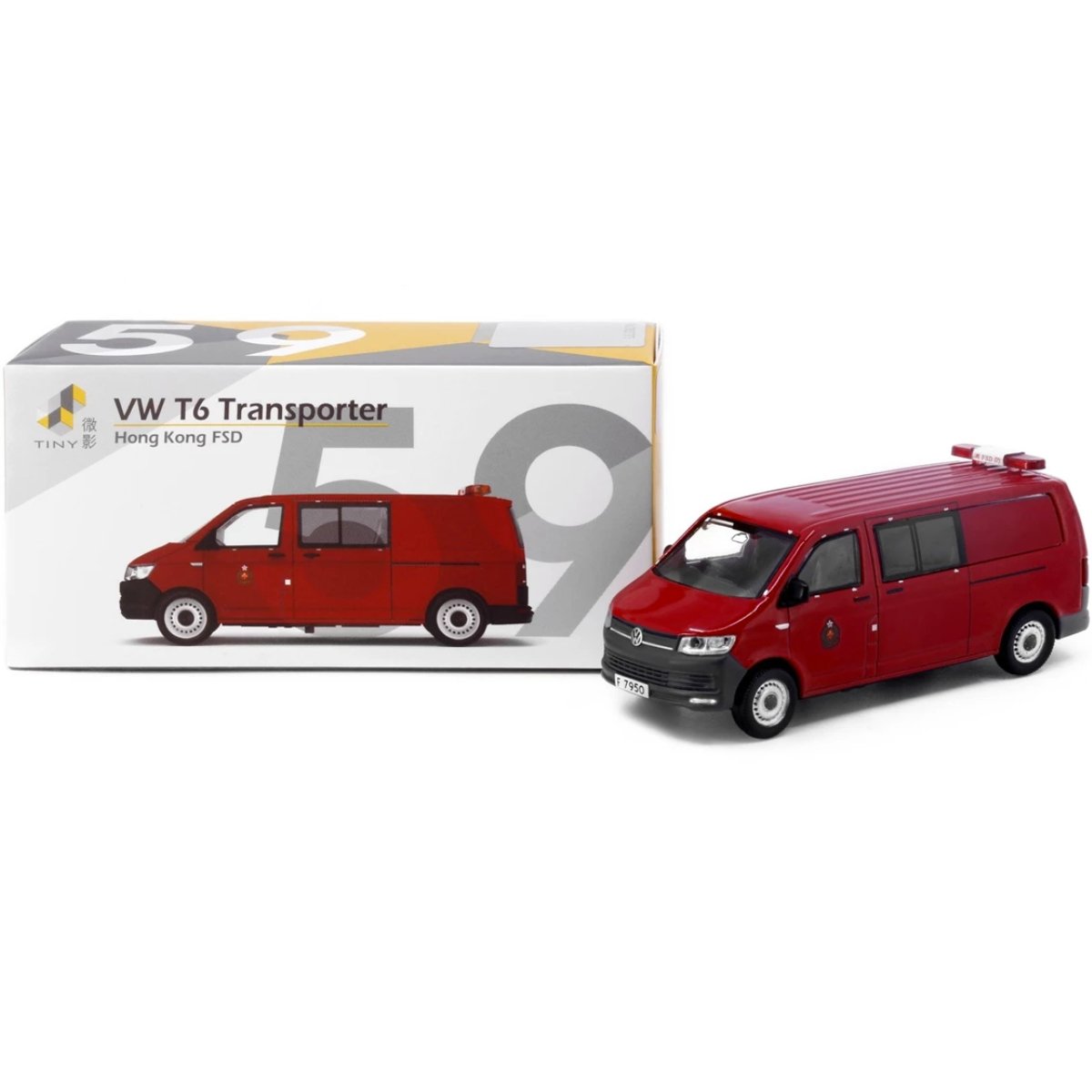 Tiny Models Volkswagen T6 Transporter HKFSD (1:64 Scale) - Phillips Hobbies