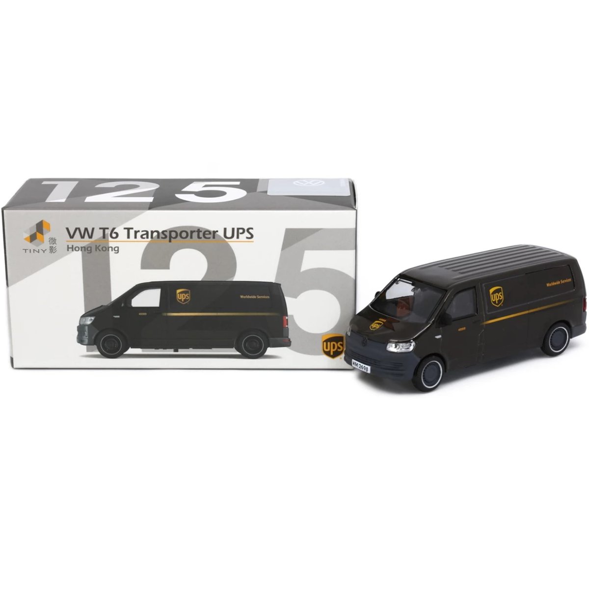 Tiny Models Volkswagen T6 Transporter UPS (1:64 Scale) - Phillips Hobbies