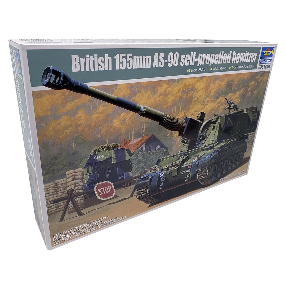 Trumpeter British Army AS - 90 155mm SP Howitzer - 1:35 Scale Plastic Kit - Phillips Hobbies