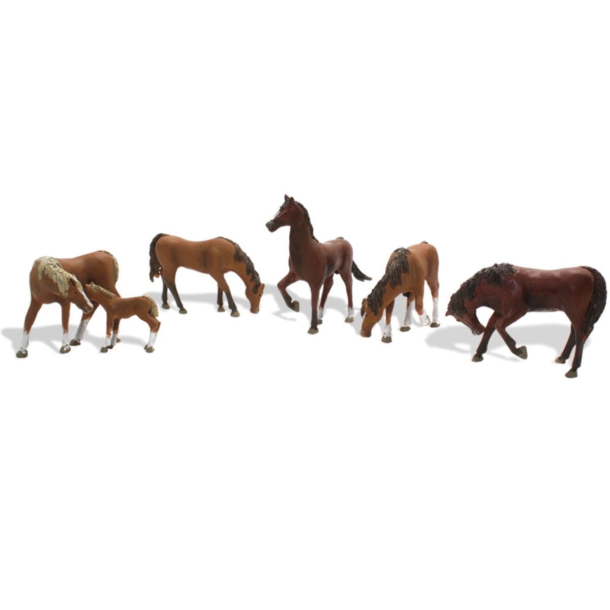 Woodland Scenics Chestnut Horses Figures - OO / HO Gauge - Phillips Hobbies