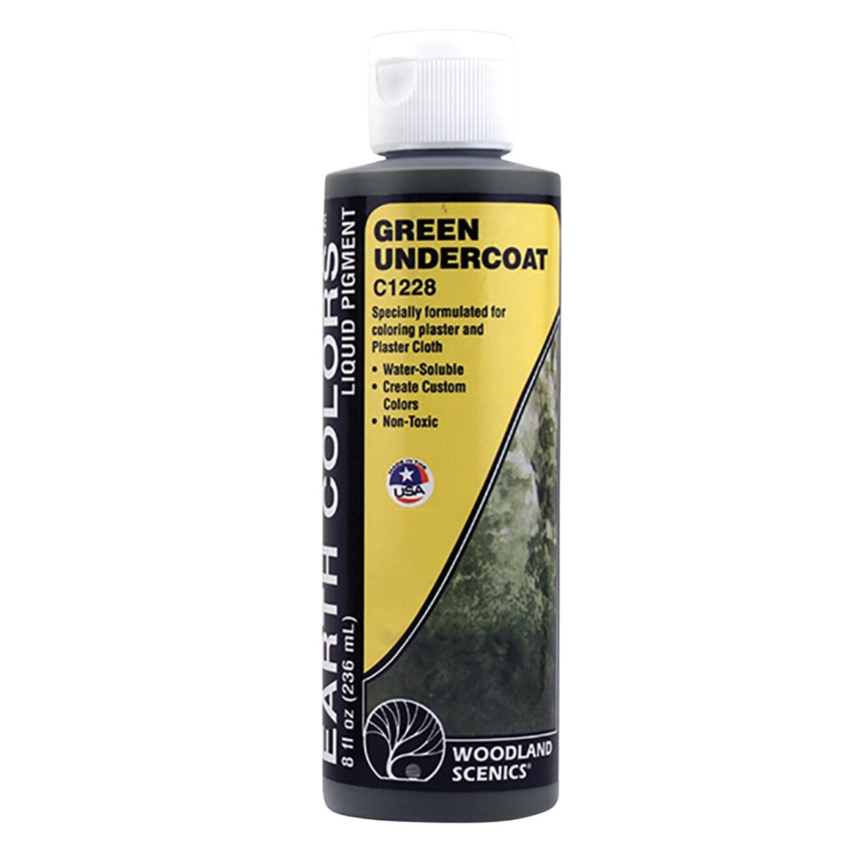 Woodland Scenics Green Undercoat Earth Colours™ Liquid Pigment 8 fl. oz. (236ml) - Phillips Hobbies