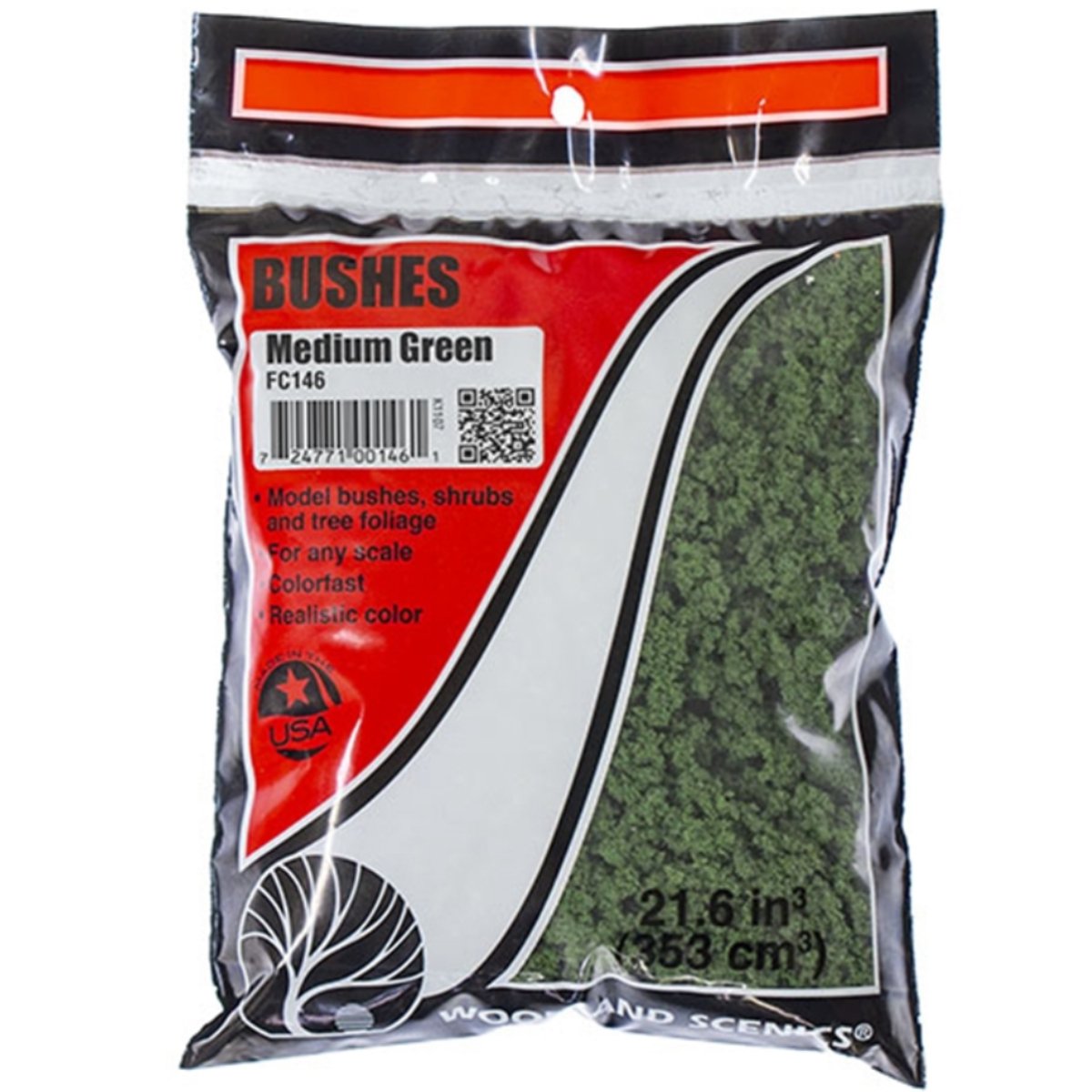 Woodland Scenics Medium Green Bushes (Bag) - Phillips Hobbies