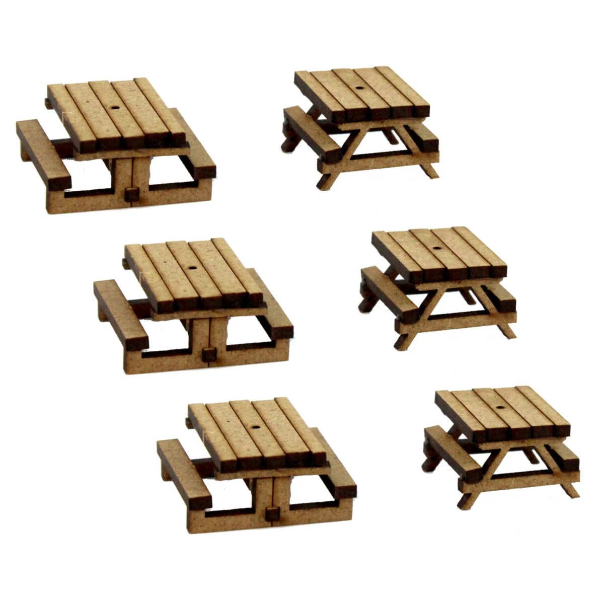 WWScenics Large and Small Picnic Benches Kit x6 - OO Gauge - Phillips Hobbies